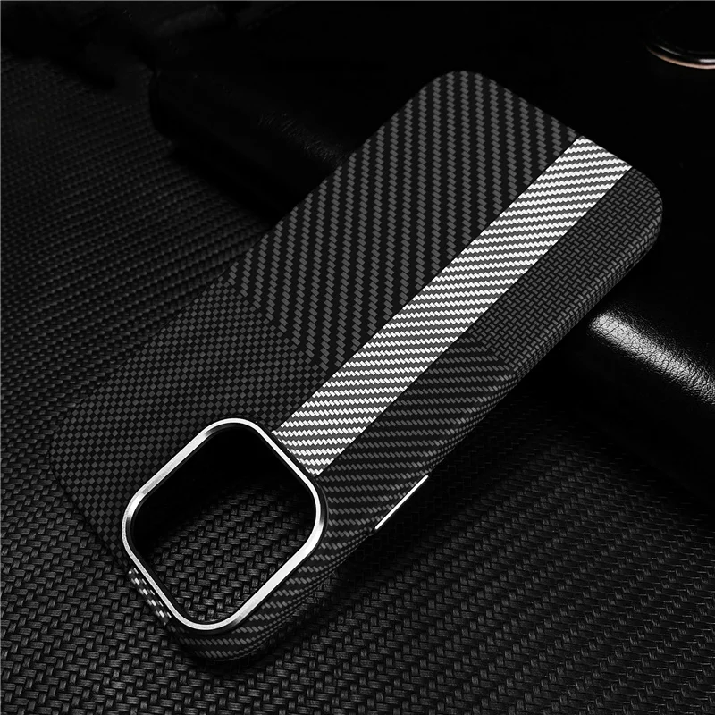 

Hit color Lattice Alloy Lens Magsafe case for iPhone 15 13 14Pro Max Matte Wireless Charging Shockproof Cover Carbon Fiber case