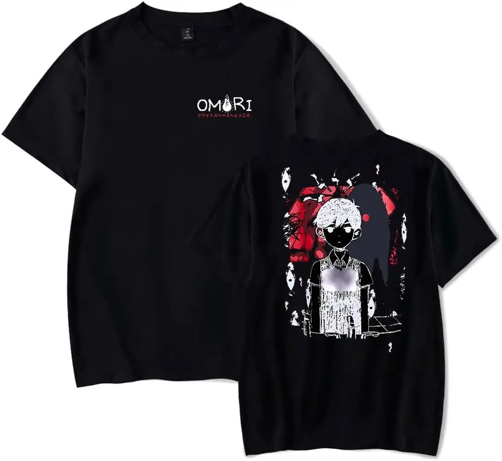 Omori Red Space T-Shirts Game Logo Merch Summer Women Men Fashion Casual Short Sleeve Tee