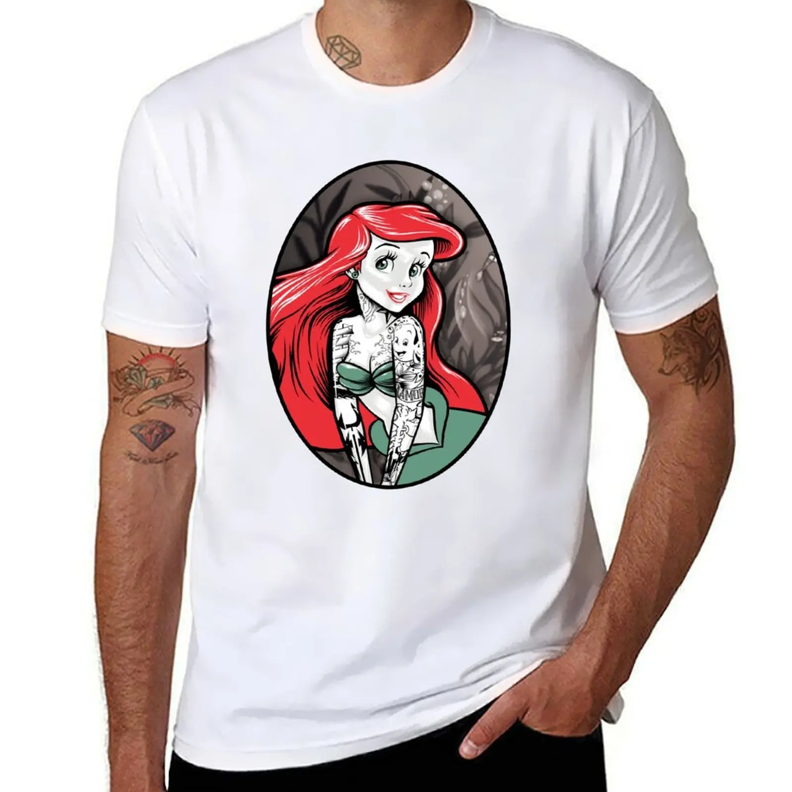 

Футболка MERMAID, мужская футболка с рисунком, мужские футболки с рисунком, футболка