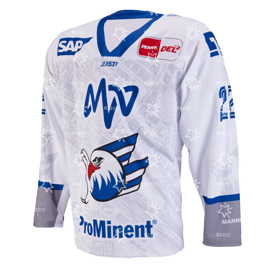 25-26 DEL Adler Mannheim FT Auswärts-Eishockey-Trikot Trainingsset Frühlingssport Herren-T-Shirt Kinderbekleidung T-Shirt Y2k Damen