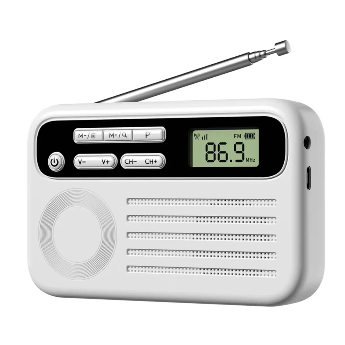 DT75BG Portable Pocket Radio, Rechargeable Personal AM/FM Radio with Headphone Jack for School Outdoor Emergency