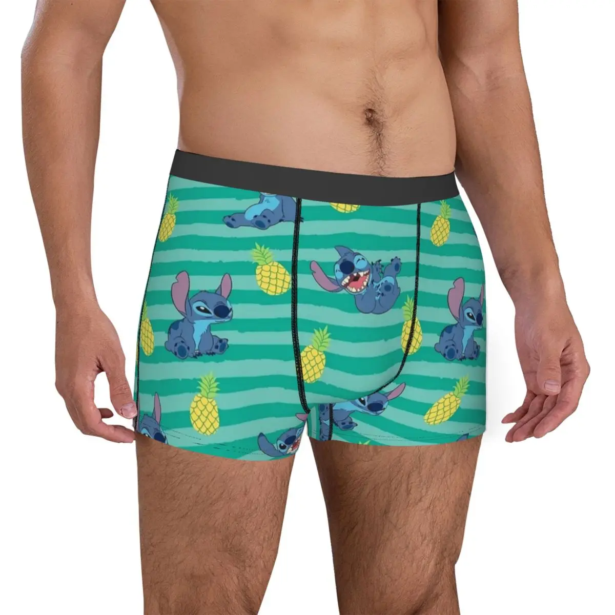 Homens Listrado Ponto Roupa Interior, Engraçado Cuecas Macias, Boxer Shorts, Calcinhas, S-XXL