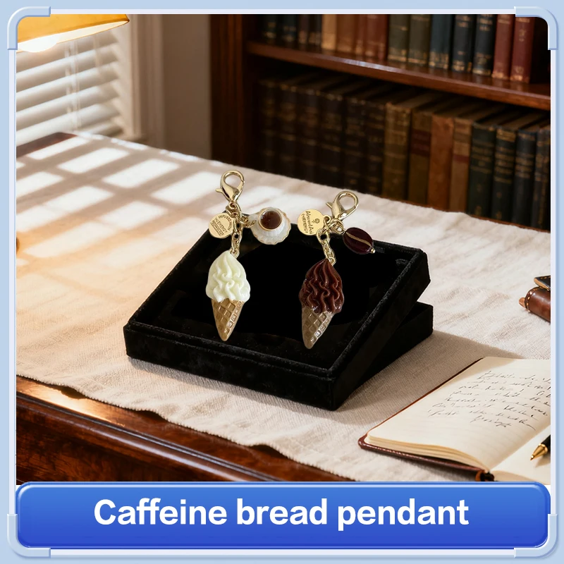 فريد دونات الخبز القهوة سحر الهاتف الإبداعية الفاخرة حزام الهاتف لطيف مقلد الغذاء قلادة حقيبة سلسلة مفاتيح ملحقات الهاتف