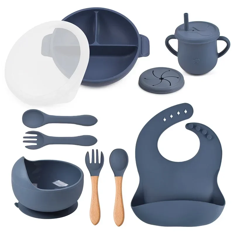 

Multi-Compartment Meal Tray Baby Suction Silicone Bowl Set Children's Silicone Suction Bowl for Baby Food
