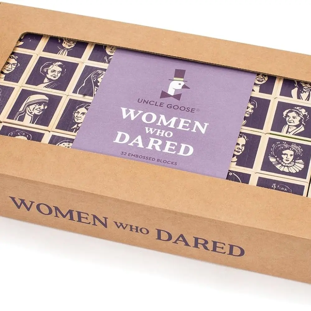 บล็อกตัวต่อผู้หญิงผู้กล้าหาญ ผลิตในอเมริกา โดยลุงกูส