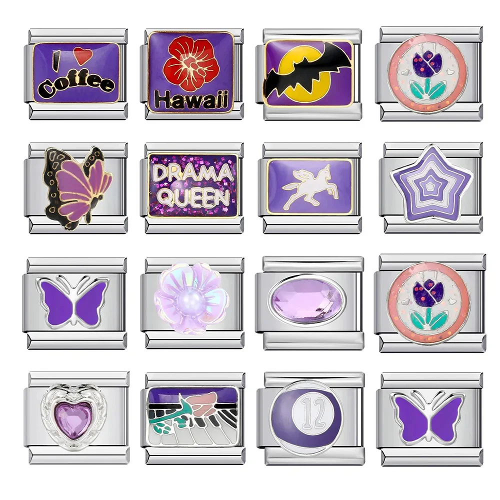 Модные-фиолетовые-сердечки-бабочки-кошки-звезды-итальянские-подвески-звено-подходят-для-браслетов-9-мм-нержавеющая-сталь-для-женщин-подарок-изготовление-ювелирных-изделий-своими-руками