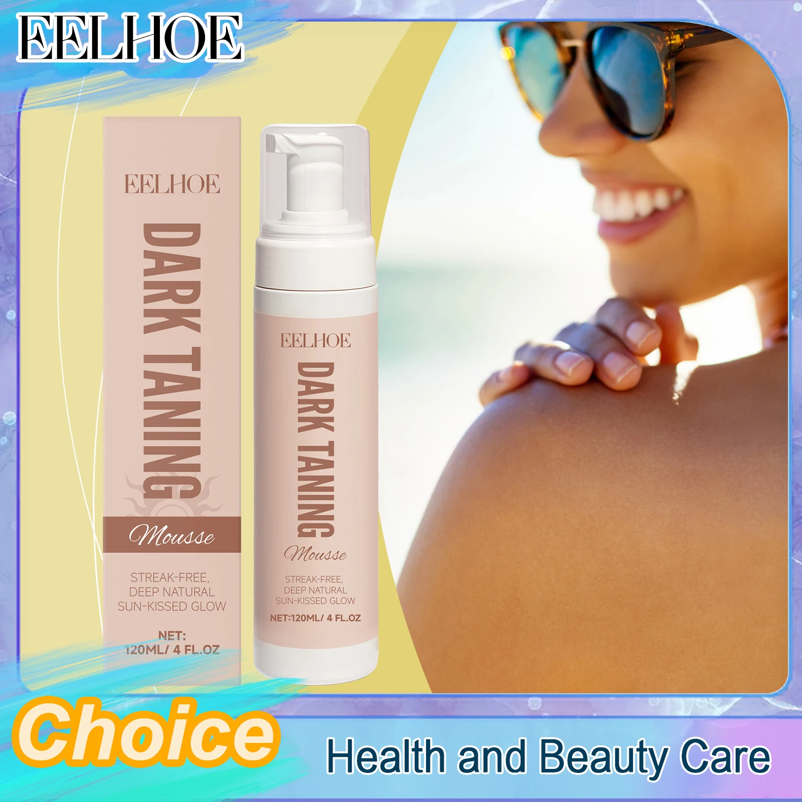 EELHOE Moisturizing Self Tanner Mousse Refreshing Nourish Light Smooth Soft Luster Even Tone Bronze Summer Outdoor Sunless Foam