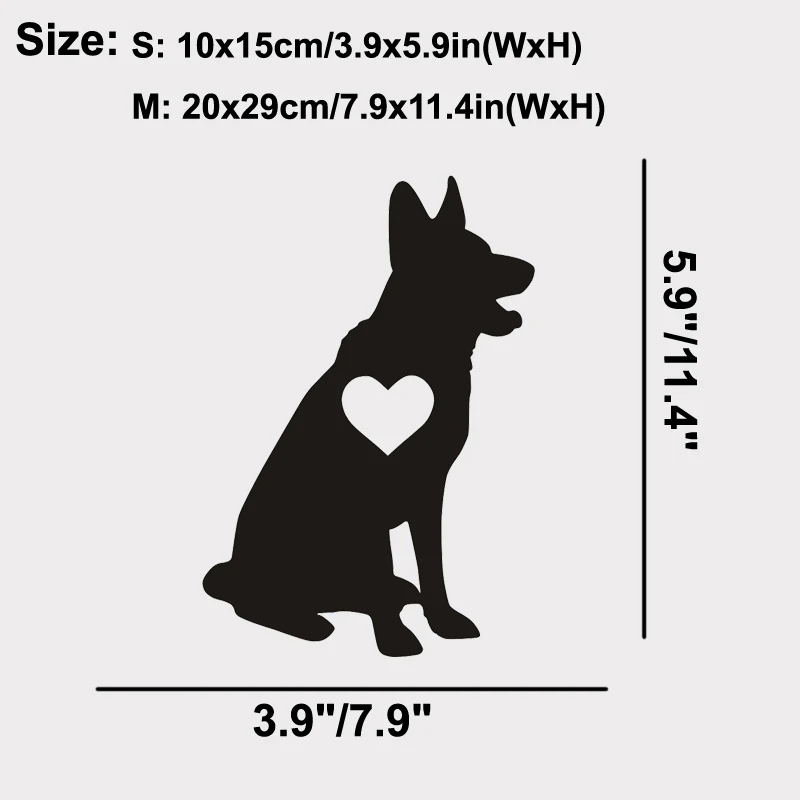 GERMAN SHEPHERD With Heart Vinyl Sticker - GSD Love Dog Puppy -V1- Die Cut Decal Car Windows Sticker