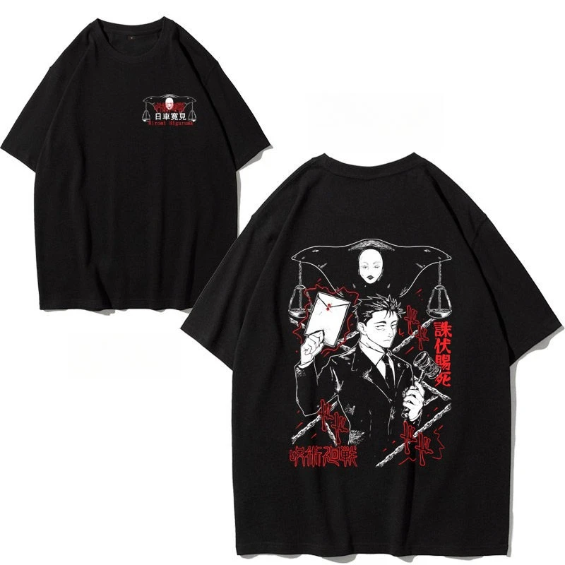 

2026 Summer Jujutsu Kaisen T-Shirt Men's Anime Print Casual Loose Over-sized Street-wear Tee Fashion Pure Cotton T-shirt Y2k.