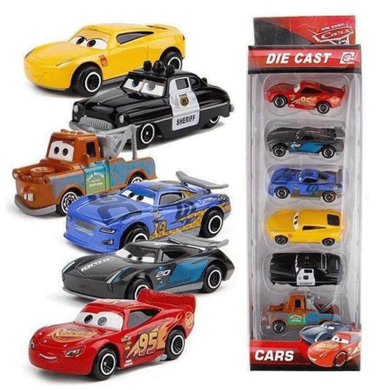 Pixar Cars 3 Metal Die 6pcs/Set Diecast Lightning Mcqueen Mater Champion Car Model Toy Gift Set Jackson Uncle Truck Boy  Gift