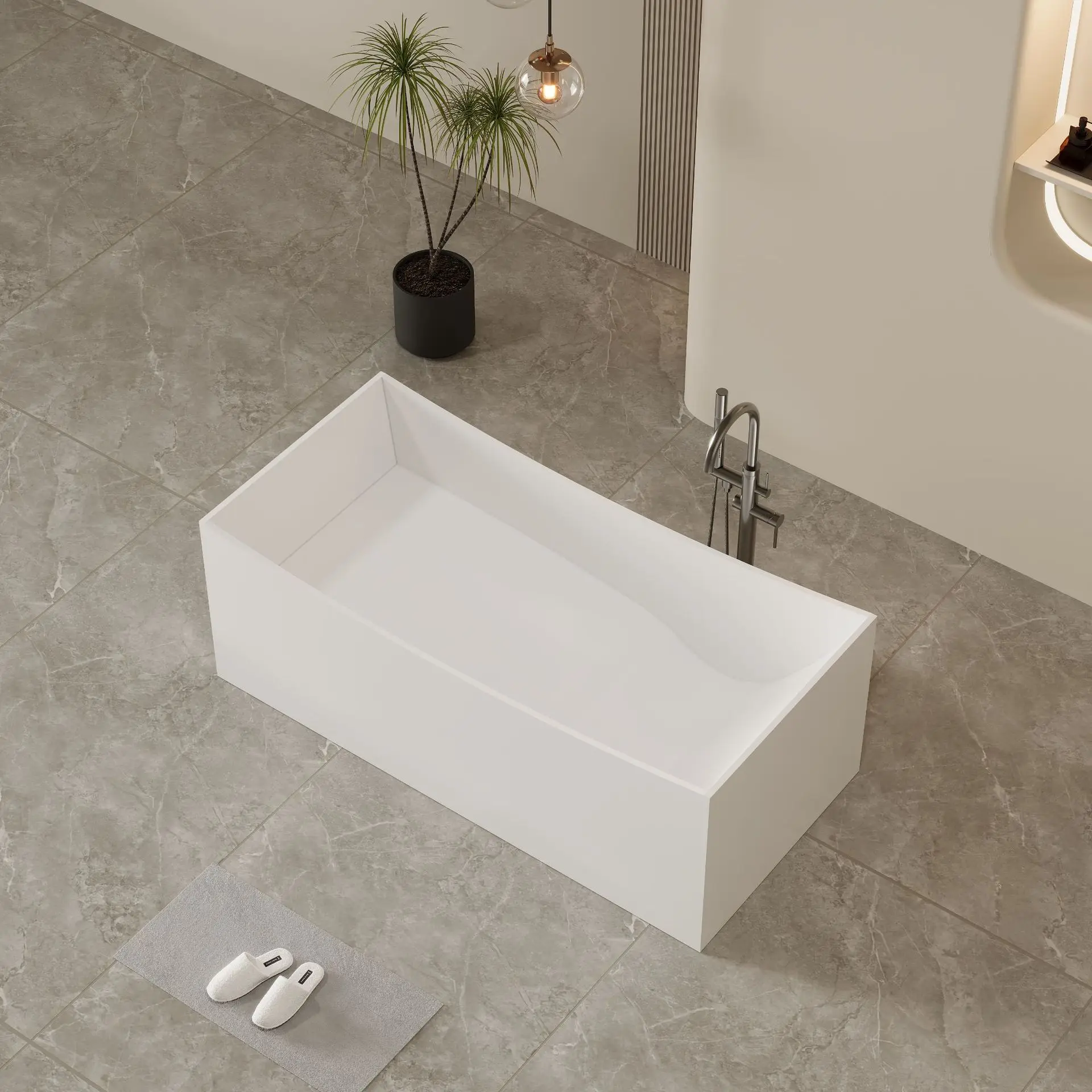Yjq independent integrated ergonomic artificial stone bathtub bathtub hotel home bed and breakfast