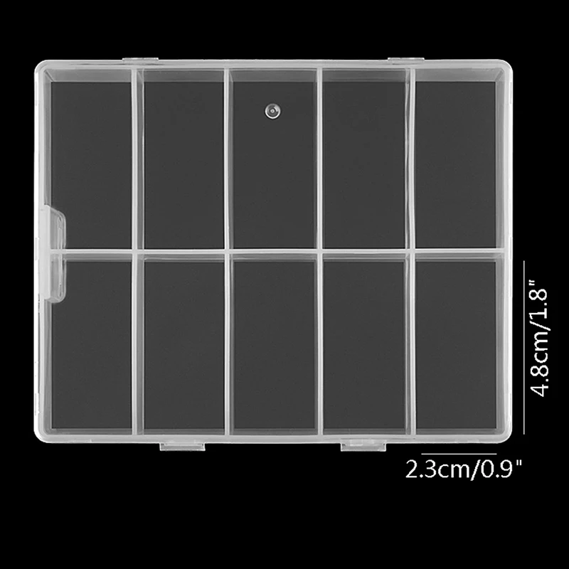 Caja de almacenamiento para decoración de uñas, accesorios para gemas de diamantes de imitación, contenedor vacío de plástico transparente