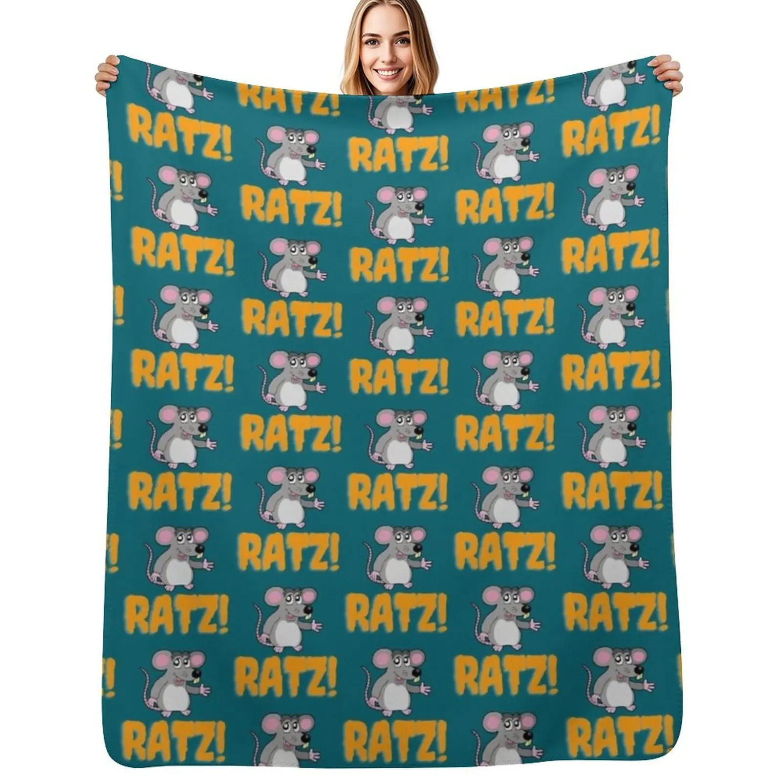 

RATZ FUNNY RATZ PINK RATZ Throw Blanket Stylish Warm Blanket for Living Room Bedroom