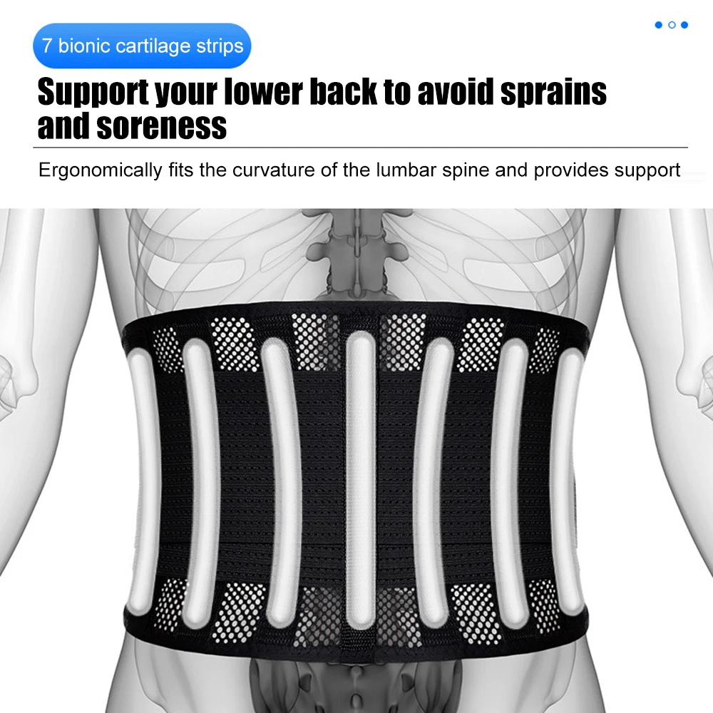 TopRunn Back Support Lower Back Brace provides Back Pain Relief - Breathable Lumbar Support Belt for Men and Women