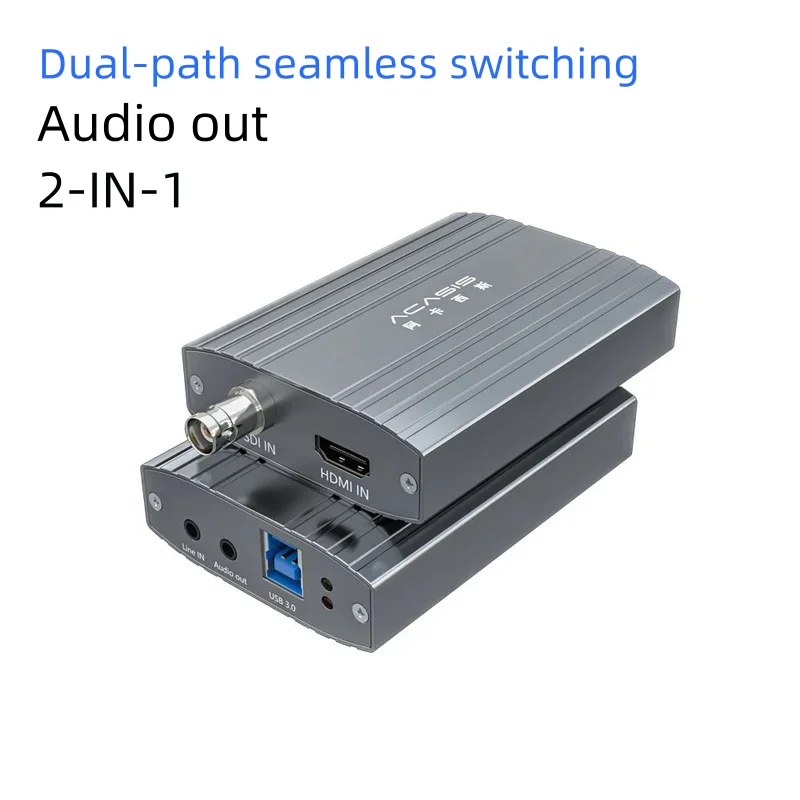 

Карта видеозахвата Acasis USB3.0 - HDMI/SDI с бесшовным переключением и аудиомикшированием | Формат USB 3.0 1080P 60 Гц YUY2 для медицинских камер, камер, ТВ-приставок, веб-камер и DLSR