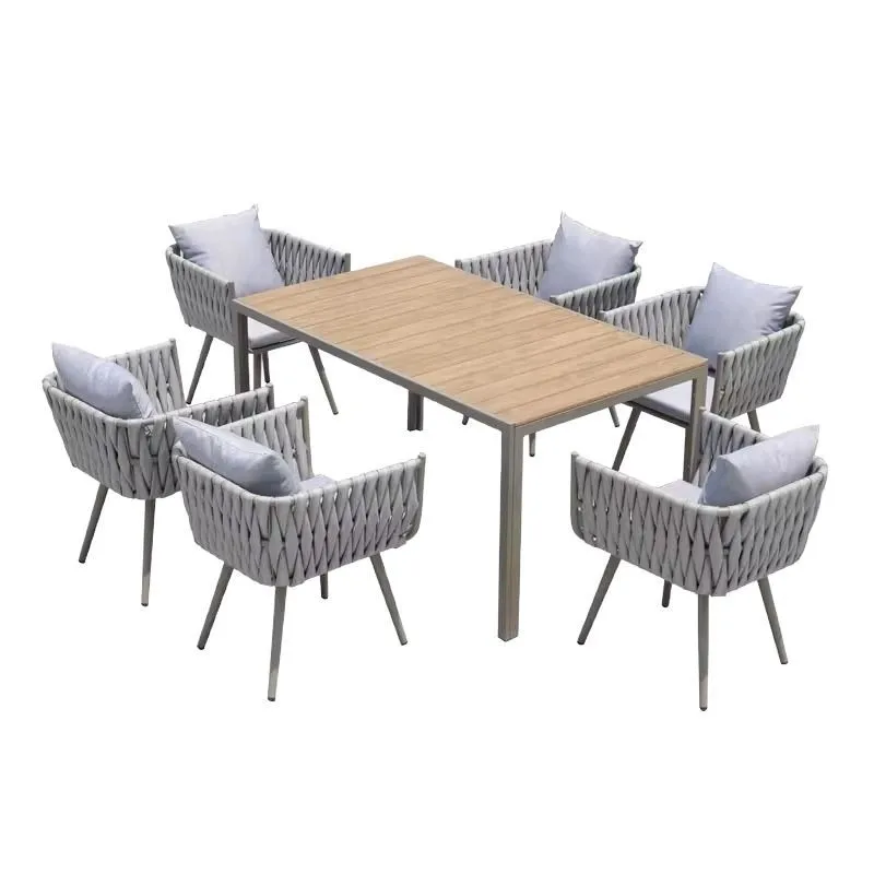 

&American-style Metal Outdoor Dining Table and Chair Set with Telescopic Multi-functional Features for Courtyard Garden Terrace