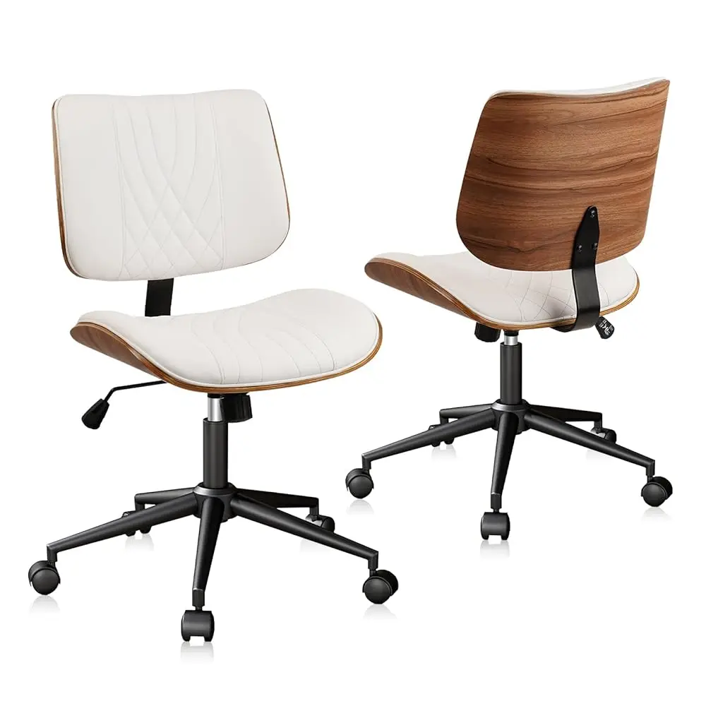 

Arml Home Office Chair, Desk Chair With Wheels, Adjustable Height Reading Chairs, Leather Mid Ba & Swivel Computer Chairs,