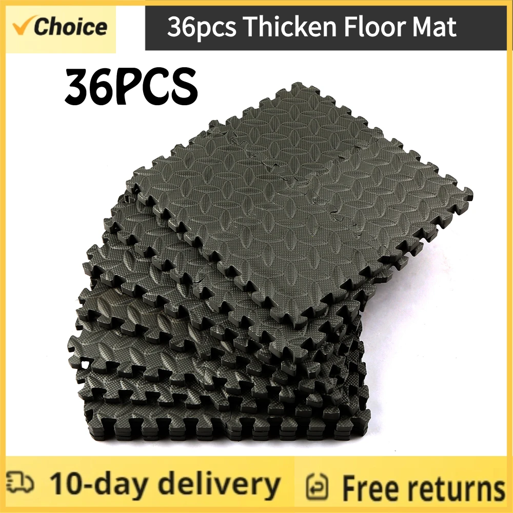 36Pcs Sport Mats Puzzle Fitness Mat,EVA Interlocking Foam Floor Tiles for Home Gym,Gym Equipment Mat,Floor Mat for Kid 15X15CM