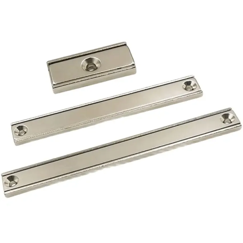 

Strong Neodymium Rectangular Pot Magnets Countersunk Hole Magnetic with Mounting Screws Width from 10mm to 120mm