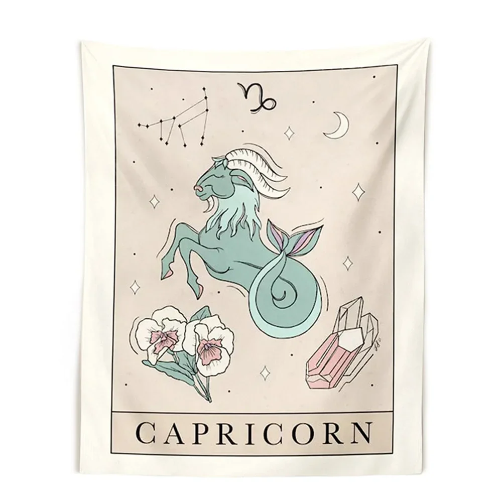 

12 Constellation Tapestry Stars Sun Tarot Wall Hanging Hippie Celestial Boho Trippy Divination Beach Mat Home Decor