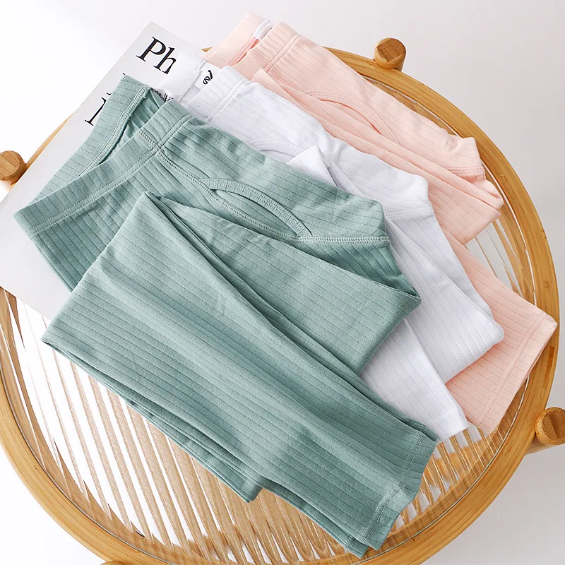 Men's Long Johns Pants Thin Elastic Striped Boys Thermal Leggings Comfortable Youth Tight Thermal Bottoms Sweatpants