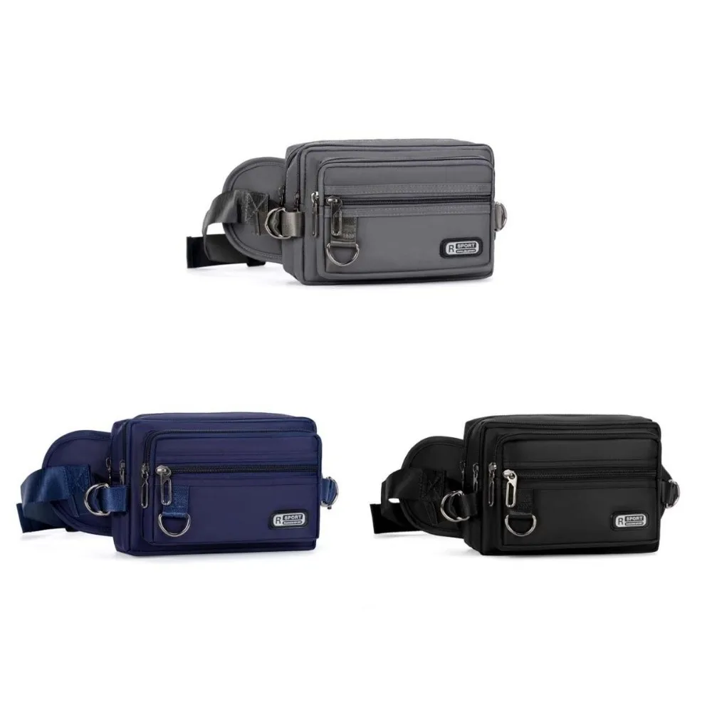 سعة كبيرة الرجال الخصر حقيبة مقاوم للماء خفيفة الوزن الرجال حقيبة صدر للرجال Crossbody أكسفورد القماش حزمة مراوح ركوب الخيل في الهواء الطلق #6