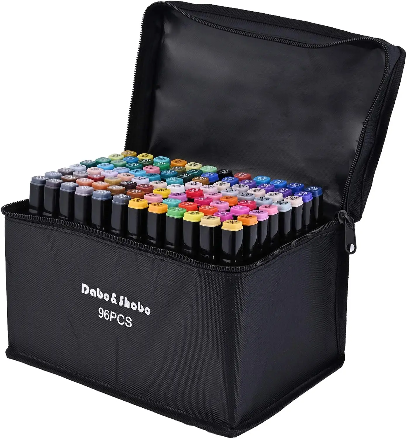 

96 Color Alcohol Marker Pen Set, Dual Tip Permanent Markers for Coloring, Fine & Chisel Tip, Art Supplies for Adults Coloring