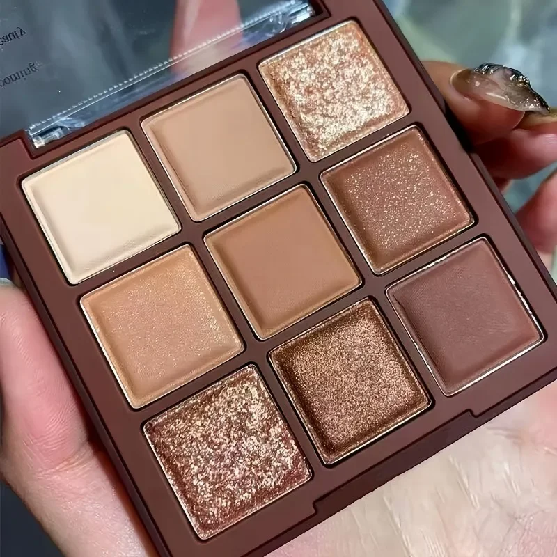 Mocha Chocolate-Paleta de Sombra de 9 Cores, Matte, Perolado, Acabamento Brilhante, Maquiagem, Sombra, Marrom, Cor Nua, Tom