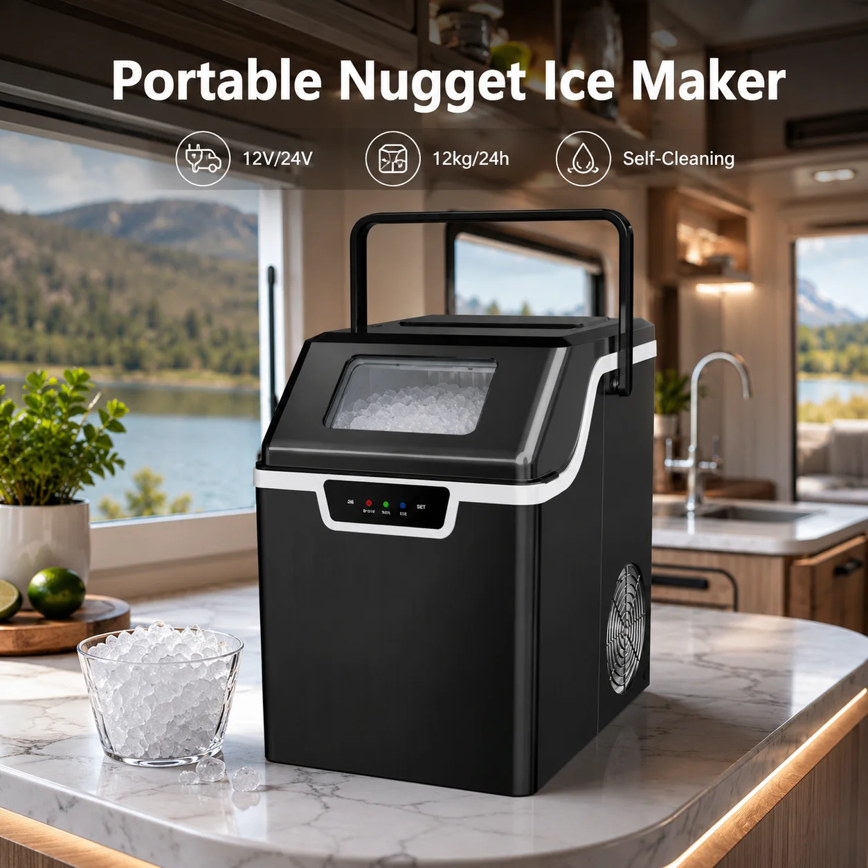 New Style in Stock Portable Ice Maker Machine Automatic Electric Household Mini Home Ice Maker Ice Making Machine With Portable