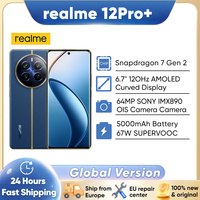 realme 12Pro+ Smartphone 5G Snapdragon 7 Gen 2 6.7'' 120Hz AMOLED Curved Display 67W SUPERVOOC 64MP Sony Camera Global Version