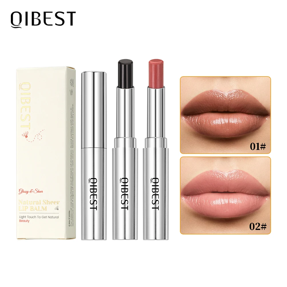 QIBEST 2 Pcs Black Honey Colorless Lip Balm Lipstick Long Lasting Lip Stain Tinted Moisturizing Lips Plumper Nourish Makeup Sets