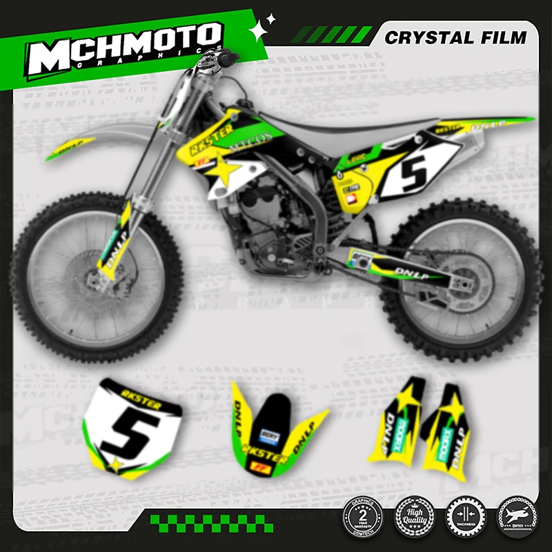 

MCHMFG MOTO Custom Team Motorcycle Graphics Background Decal Stickers Kit For SUZUKI 2004 2005 2006 RMZ250 001