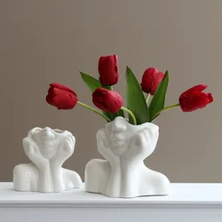 Resin Vase Gold White Black Human Body Shaping Art Flower Planter Personalized And Creative Home Decoration Handicrafts Ornament