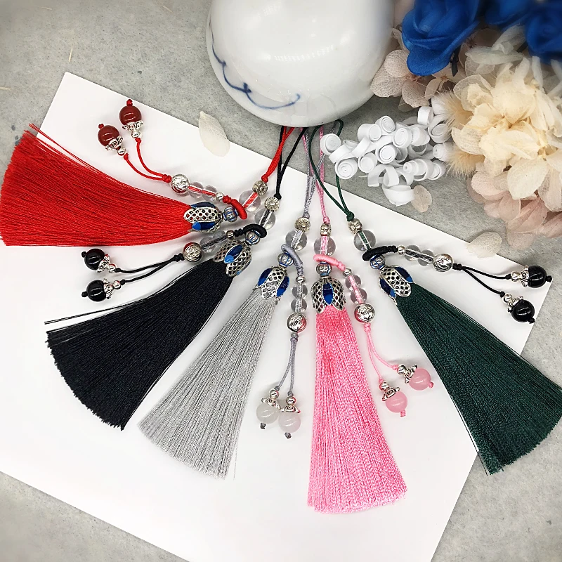 5pcs/lot Colorful Polyester Silk Tread Tassel Cotton Tassels Trim For Sewing Curtains Accessories pendant DIY Decoration