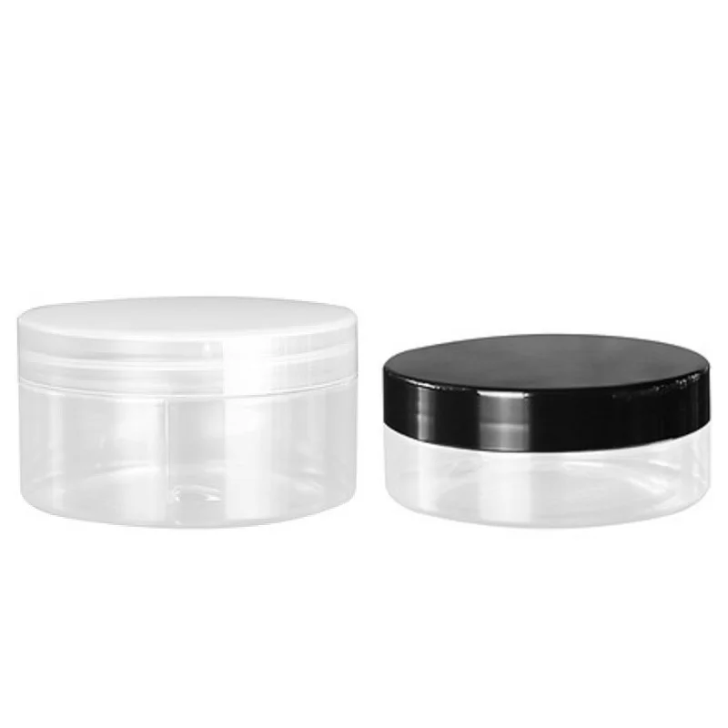 20pcs Wide Mouth Bottle Cosmetic Container Dia. 89MM 150G 200G 250G Empty Hair Wax Pot Aluminum Cap Clear Facial Cream Jars