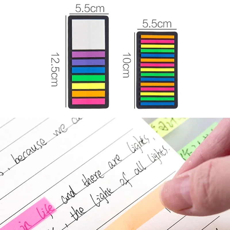 160/300Pcs Color Stickers Transparent Fluorescent Index Tabs Flags Sticky Note Stationery  School Office Supplies