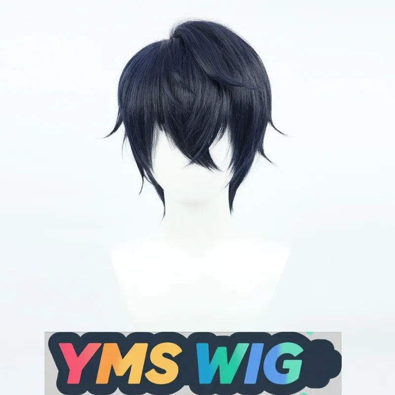 【YMS WIG】Undecided Event Book Lu Jinghe Cosplay Wig Beautiful Boy Dark Blue Fan Male Top Hair
