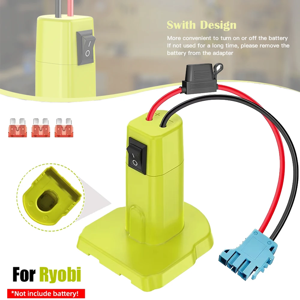

Адаптер аккумулятора для Ryobi ONE + 18 В Nimh/Nicd/Li-ion аккумулятор DIY Power Wheels адаптер инструмента разъем для RYOBI с проводами 12AWG