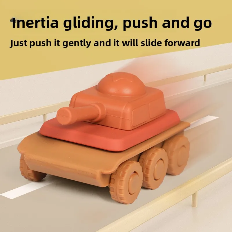 Silicone tank toy Jenga set - Easy assembly and disassembly, durable and smooth sliding. Children's silicone educational toy.