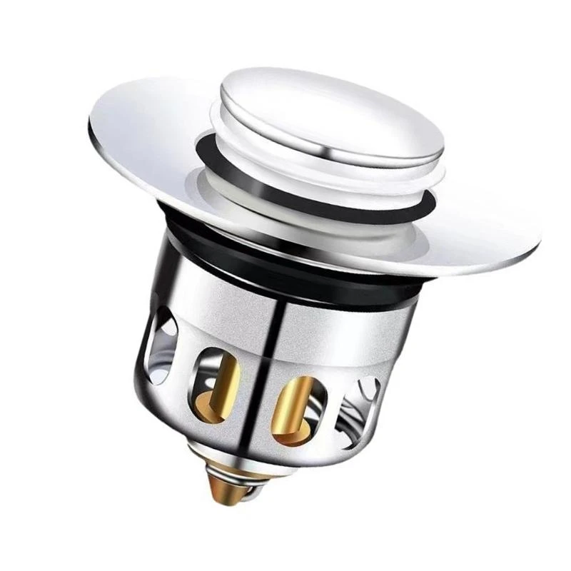 Brass Sink Stoppers with Odor Prevention Cover easy installs Basins Hair Catcher Simple Installation for Home & Hotel Use L43B