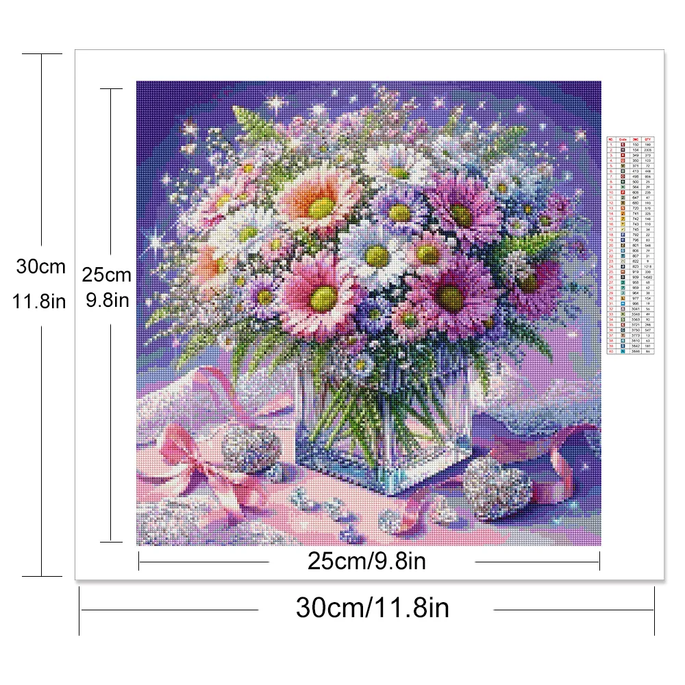 Momoart 5D DIY Diamond Embroidery Daisy Flower Picture Rhinestones Mosaic Vase Needlework Painting Wall Decor