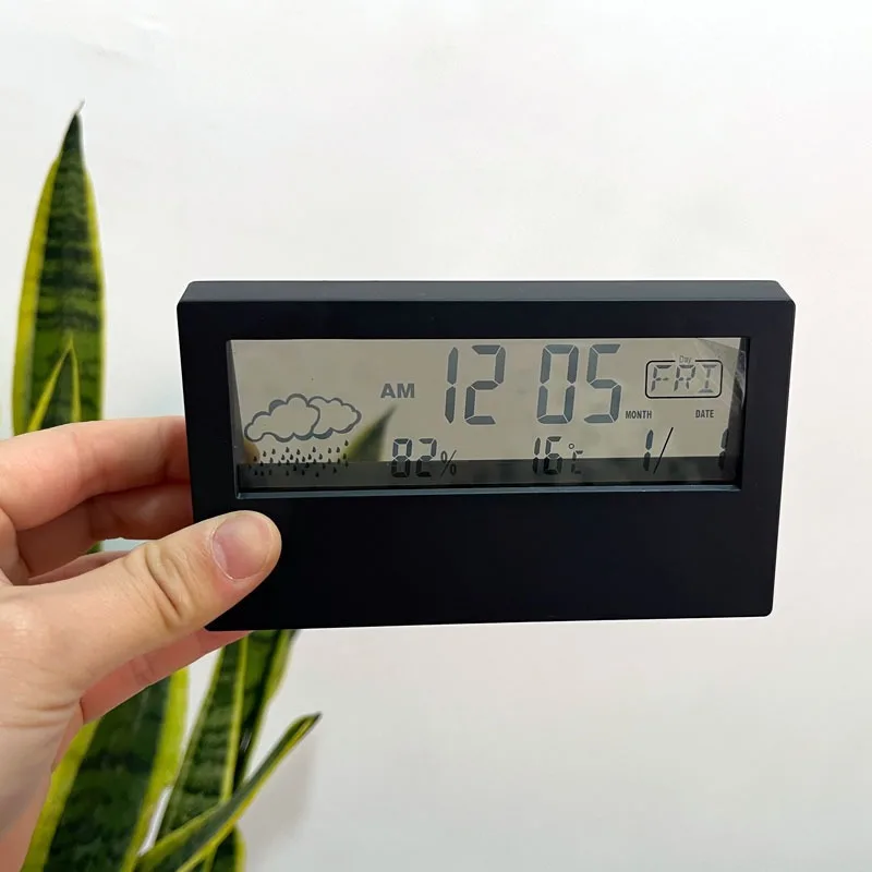 

LED Multi-Functional Thermometer Hygrometer Electronic Clock Precise Temperature And Humidity Monitor for Home