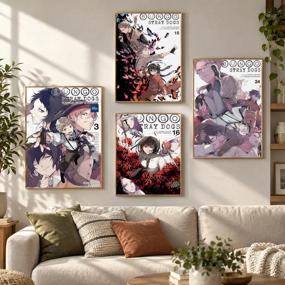 Classic Anime B-Bungo Stray Dogs Poster HD Waterproof Aesthetic Wall For Home Decor Trendy Durable Easy To Apply Art