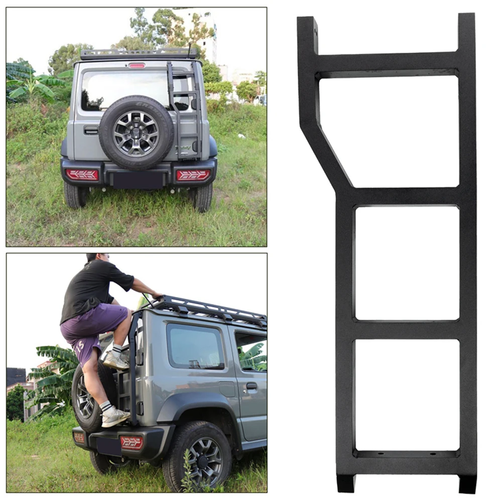 Car Rear Door Ladder For Suzuki Jimny 2019 2020 2021 2022 JB74 Aluminum Alloy Tailgate Ladder Accessories