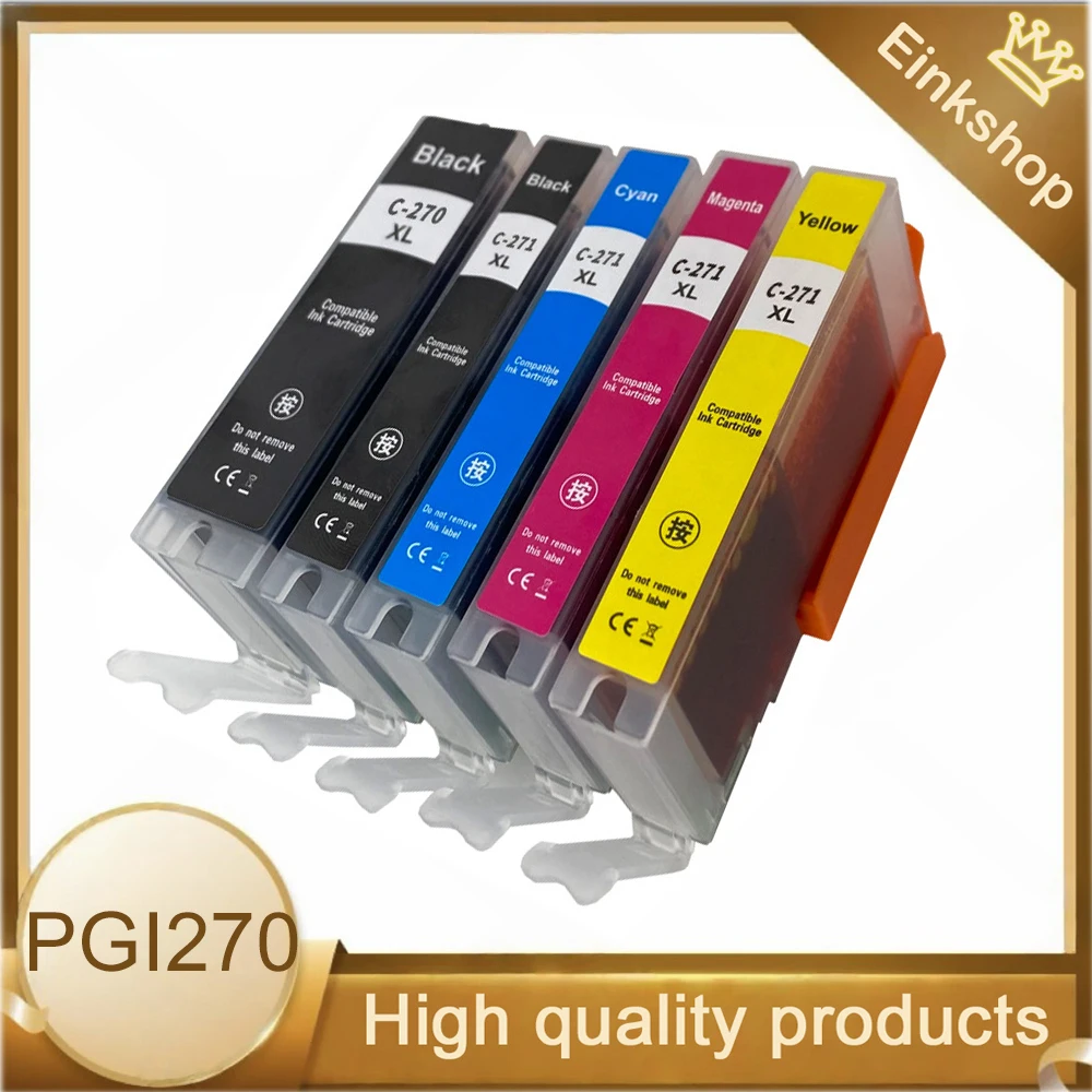 

PGI-270 CLI-271 5 шт. Совместимый картридж PGI-270 CLI-271 для Canon Pixma MG5720/MG6820/MG7720/TS5020/TS6020/TS8020/TS9020