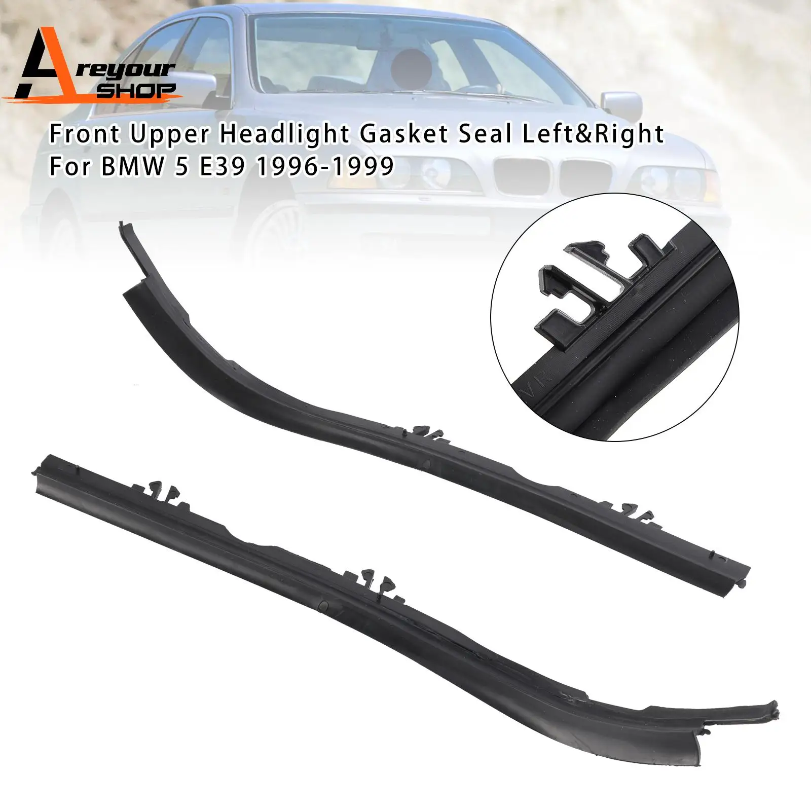 

Front Upper Headlight Gasket Seal Left&Right for BMW 5 E39 1996-1999