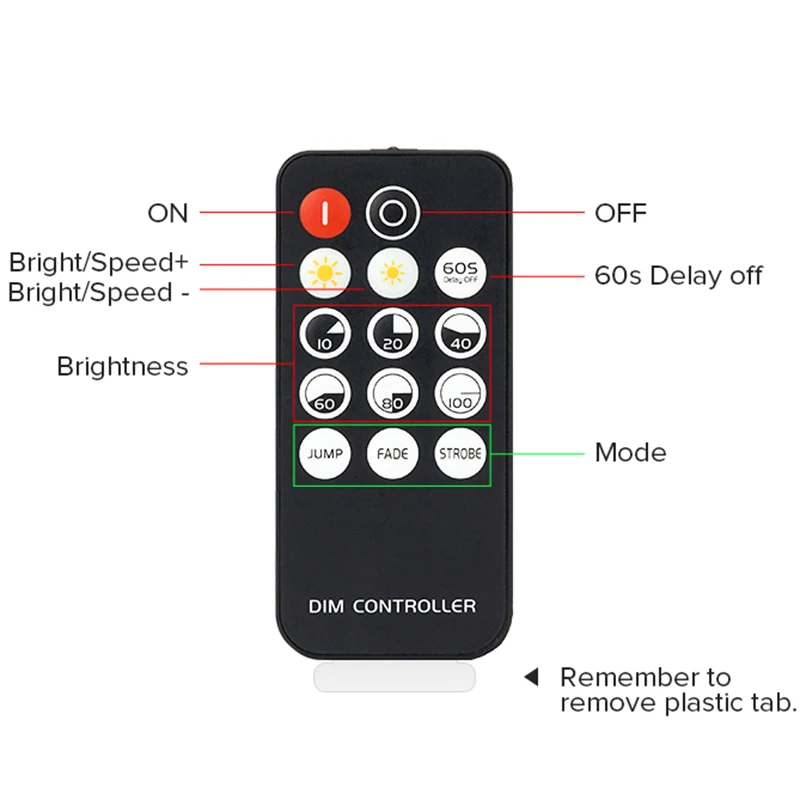 Mini LED Dimmer DC5-24V 6A Wireless RF Controller Switch 14 Key Remote Control Single Color 3528 5050 2835 COB LED Strip Light