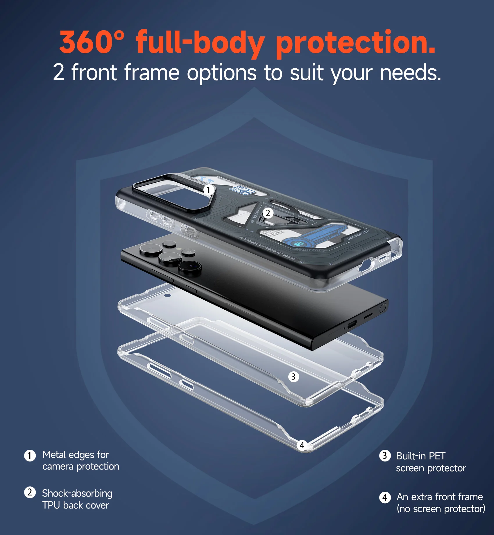 For Samsung Galaxy S24 Ultra Case Compatible with MagSafe Full-Body Dual Layer Rugged Shockproof Magnetic Case with Camera Stand