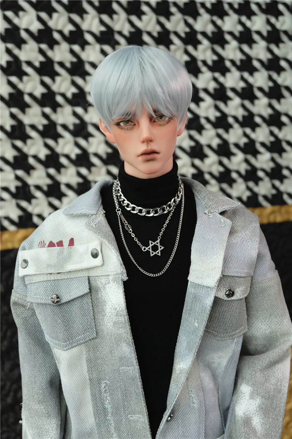 BJD Doll Necklace Fit 1/3 Uncle ID75 size Cross collarbone combination necklace SD Doll Prop Accessories