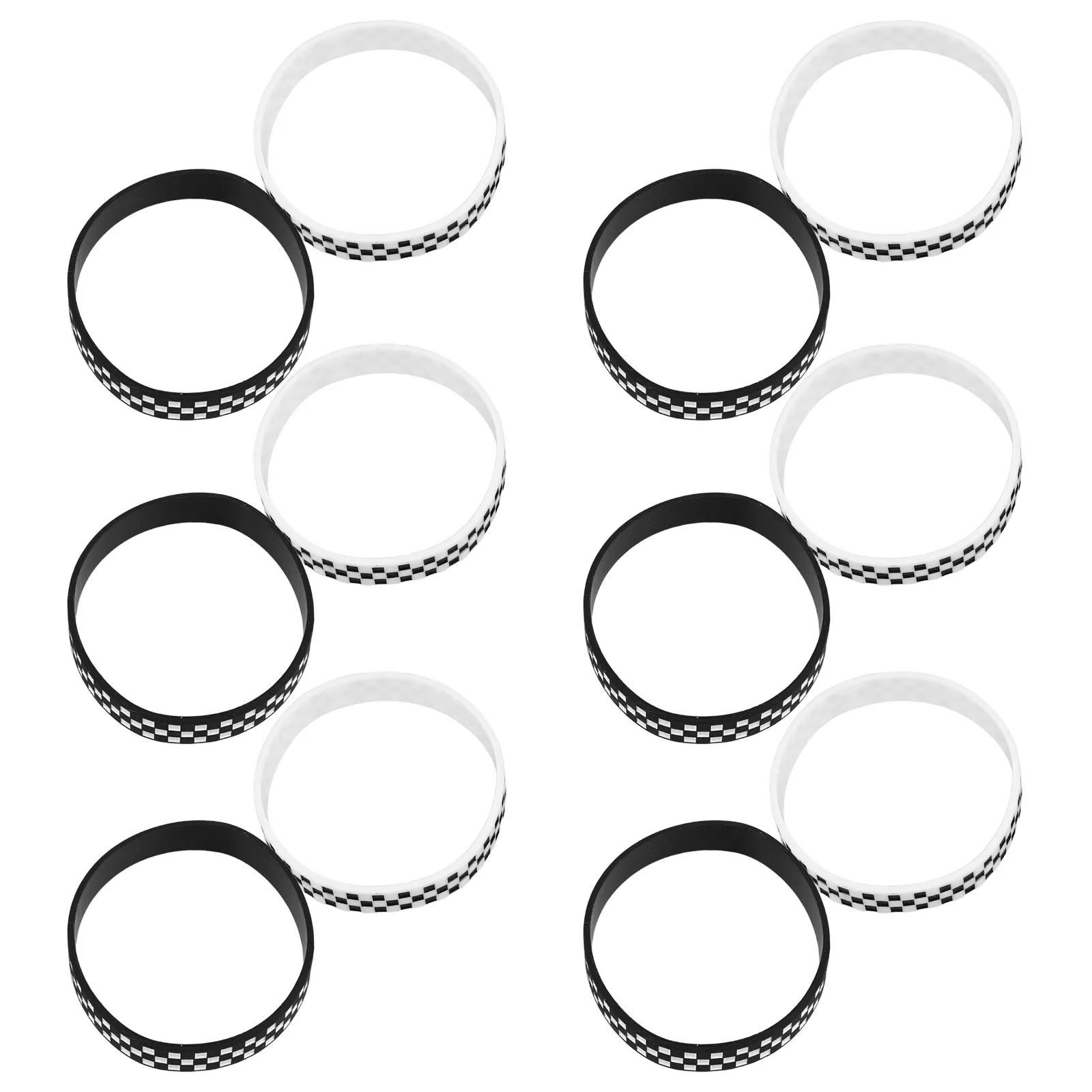 

12 шт. силиконовых браслетов с клетчатым узором, тематические сувениры для гонок, дней рождения, карнавалов, концертов, выпускных вечеров, аксессуары для спортивных фанатов